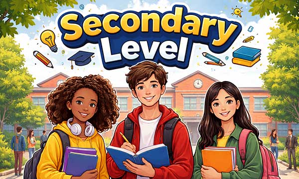 Secondary students studying for board exams